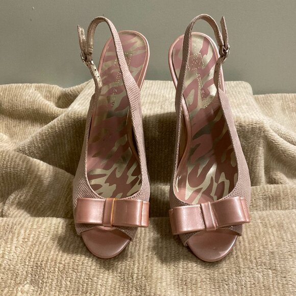 Anne Klein Dress 3.5" Heels Sling Back, Toe Out Sandel Shoes - Picture 1 of 4